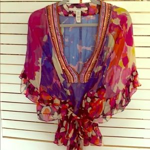 DIANE von FURSTENBERG sheer boho top.